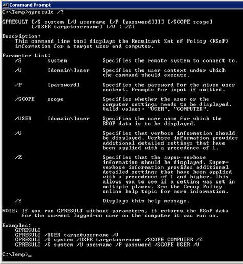 gpresult invalid namespace|gpresult the parameter is incorrect.